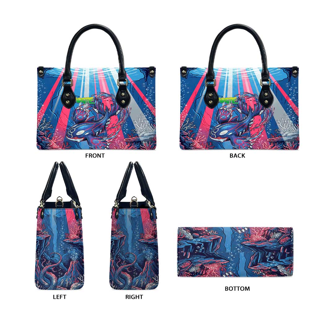 Kyogre Alpha Leather Bag Neon Deep Sea Coral Art