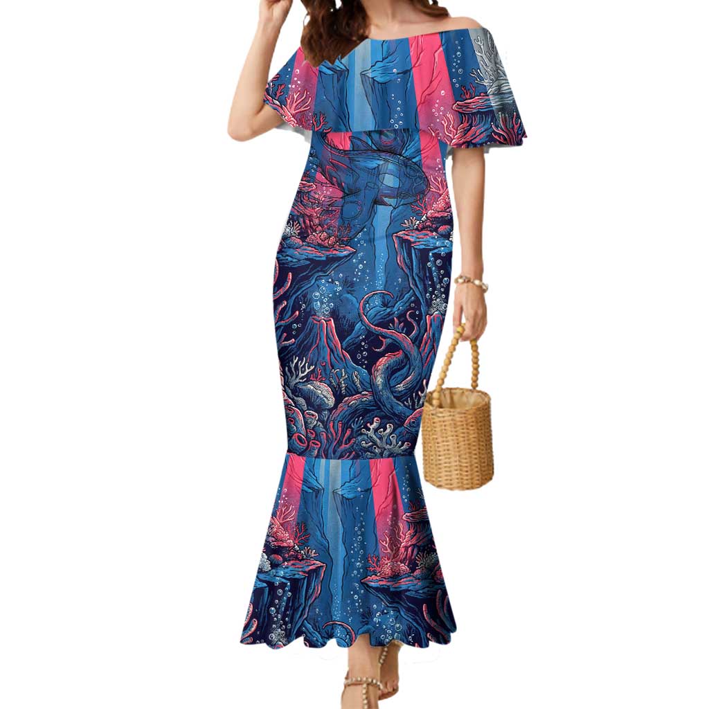 Kyogre Alpha Mermaid Dress Neon Deep Sea Coral Art
