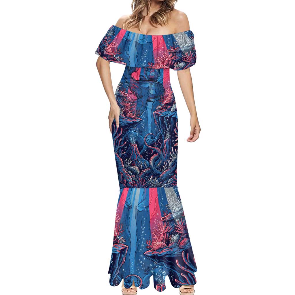 Kyogre Alpha Mermaid Dress Neon Deep Sea Coral Art