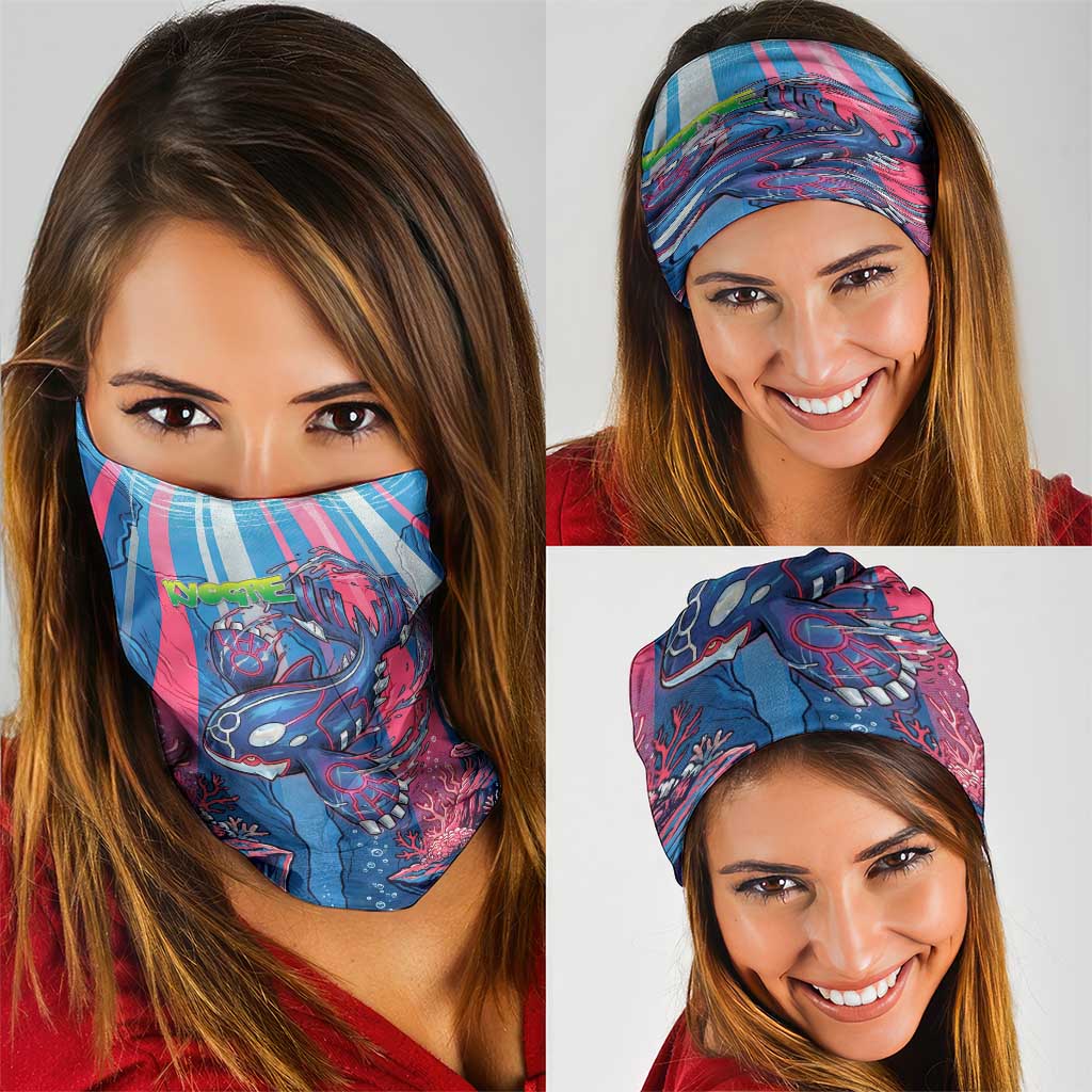Kyogre Alpha Neck Gaiter Neon Deep Sea Coral Art
