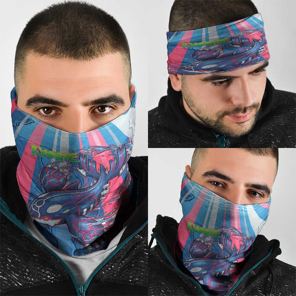 Kyogre Alpha Neck Gaiter Neon Deep Sea Coral Art