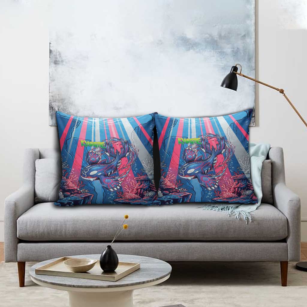 Kyogre Alpha Pillow Cover Neon Deep Sea Coral Art