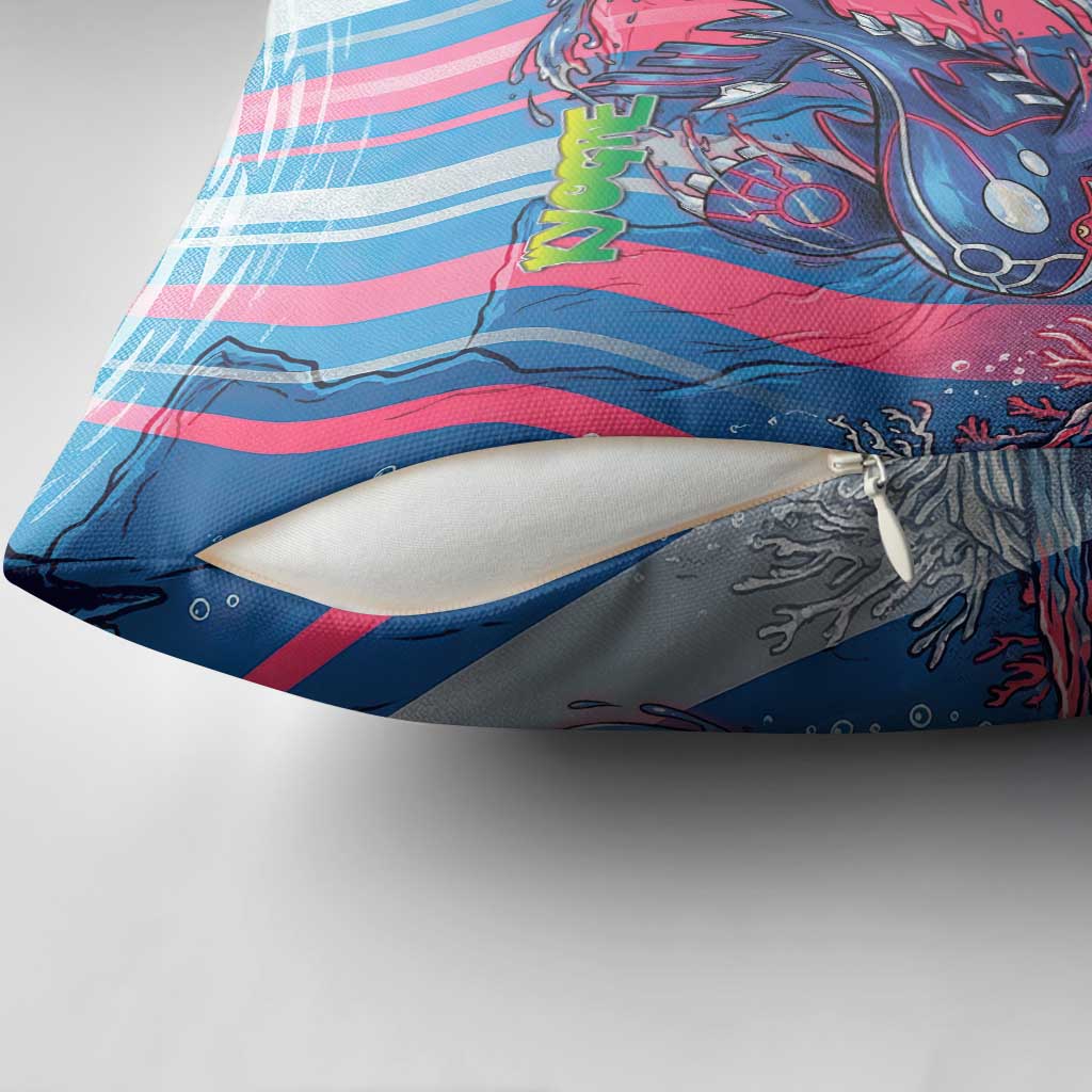 Kyogre Alpha Pillow Cover Neon Deep Sea Coral Art