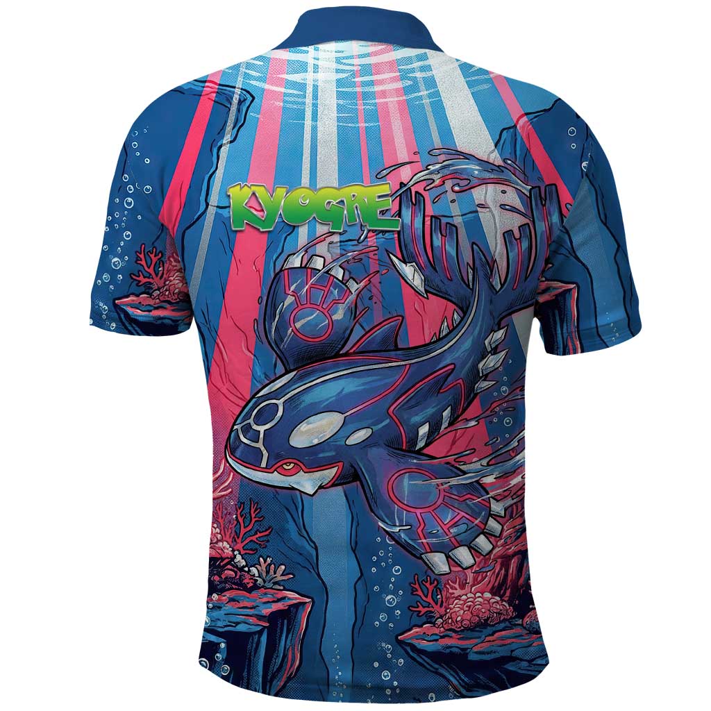 Kyogre Alpha Polo Shirt Neon Deep Sea Coral Art