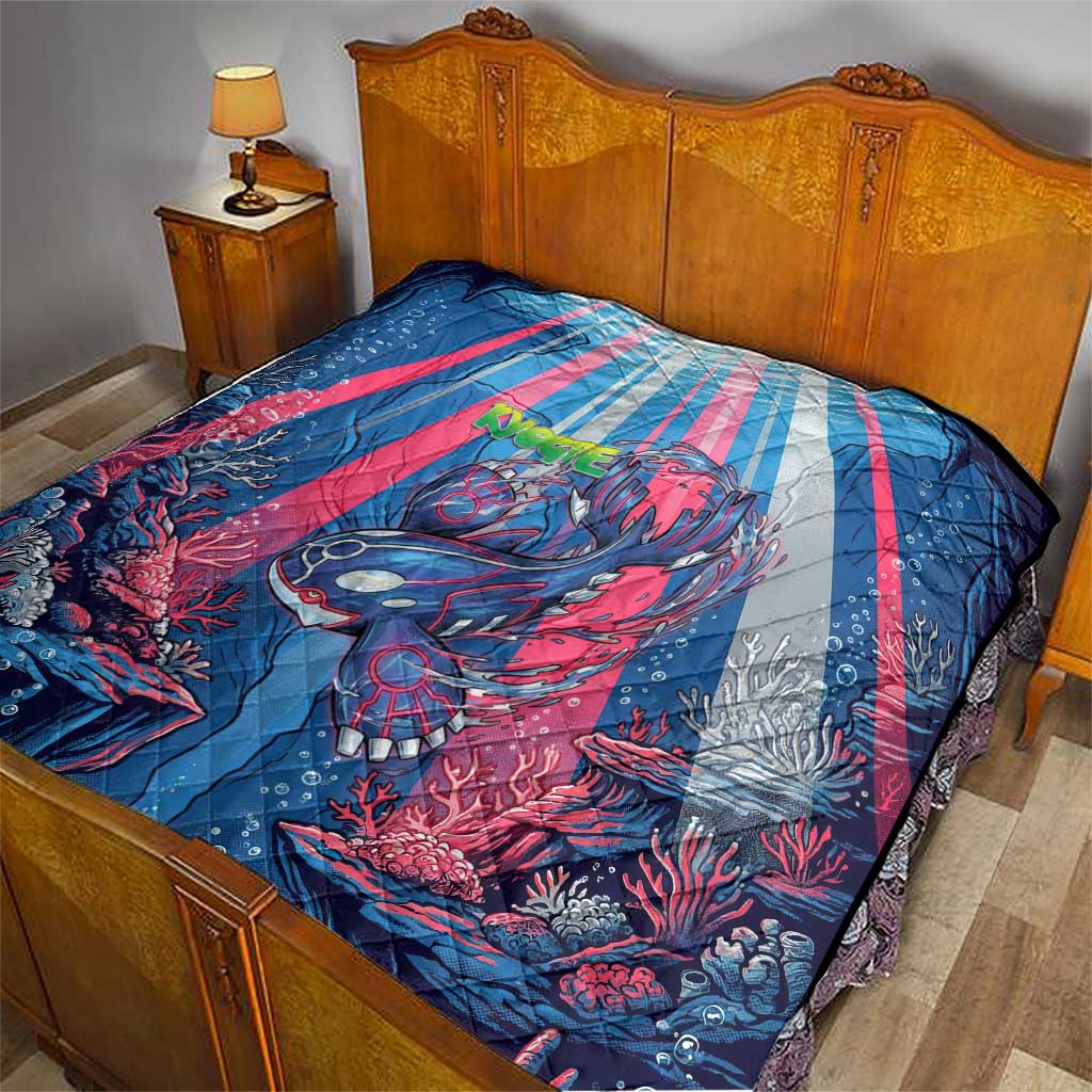Kyogre Alpha Quilt Neon Deep Sea Coral Art
