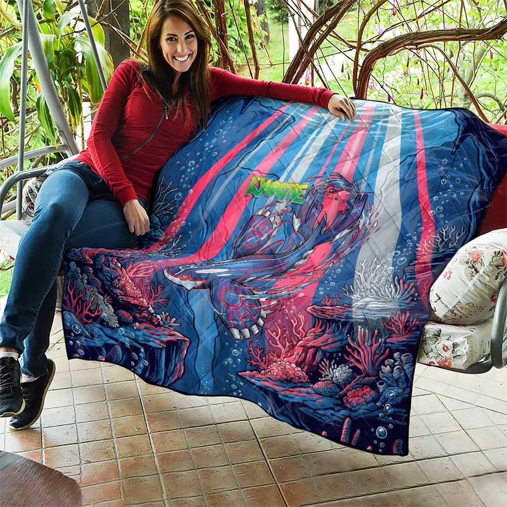 Kyogre Alpha Quilt Neon Deep Sea Coral Art