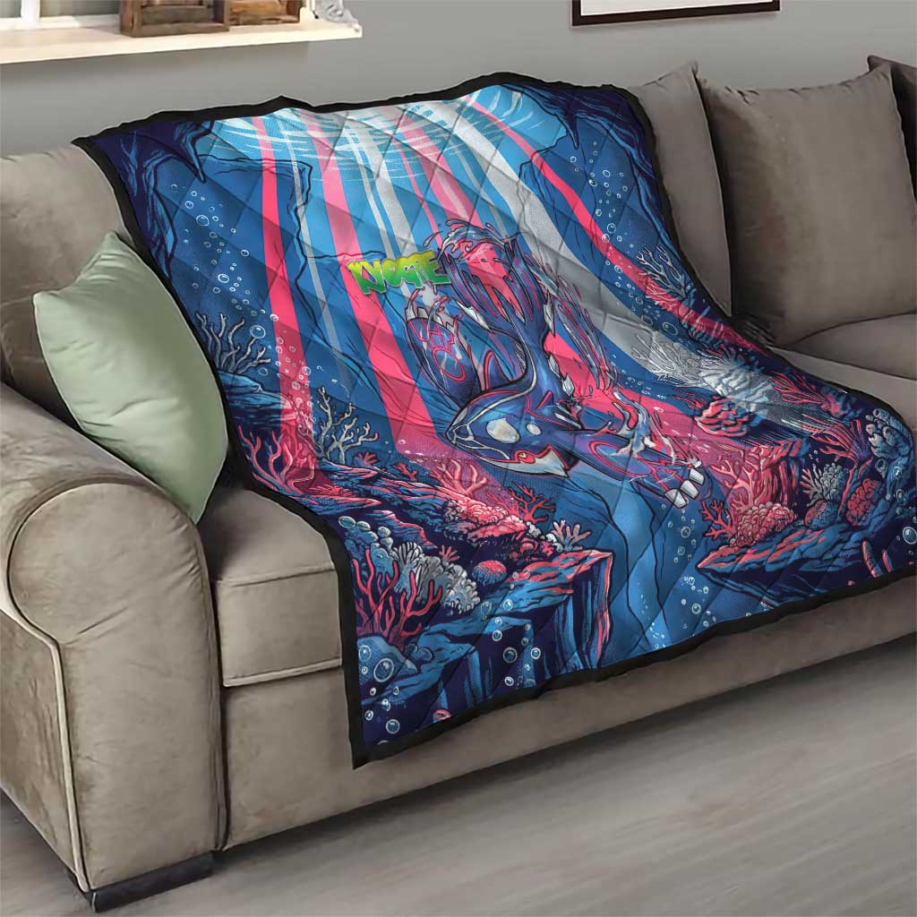 Kyogre Alpha Quilt Neon Deep Sea Coral Art
