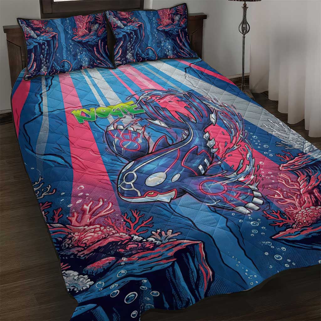 Kyogre Alpha Quilt Bed Set Neon Deep Sea Coral Art