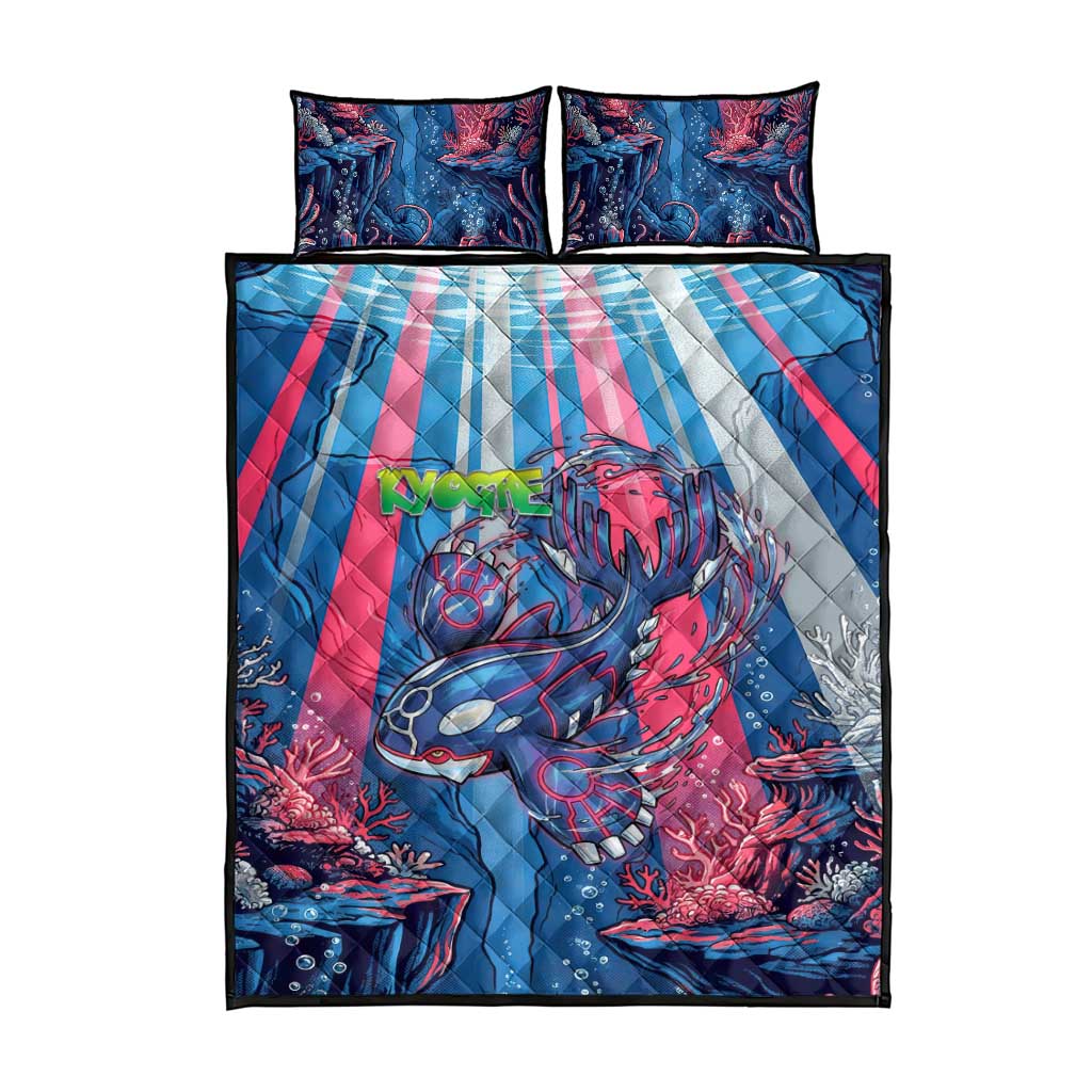 Kyogre Alpha Quilt Bed Set Neon Deep Sea Coral Art