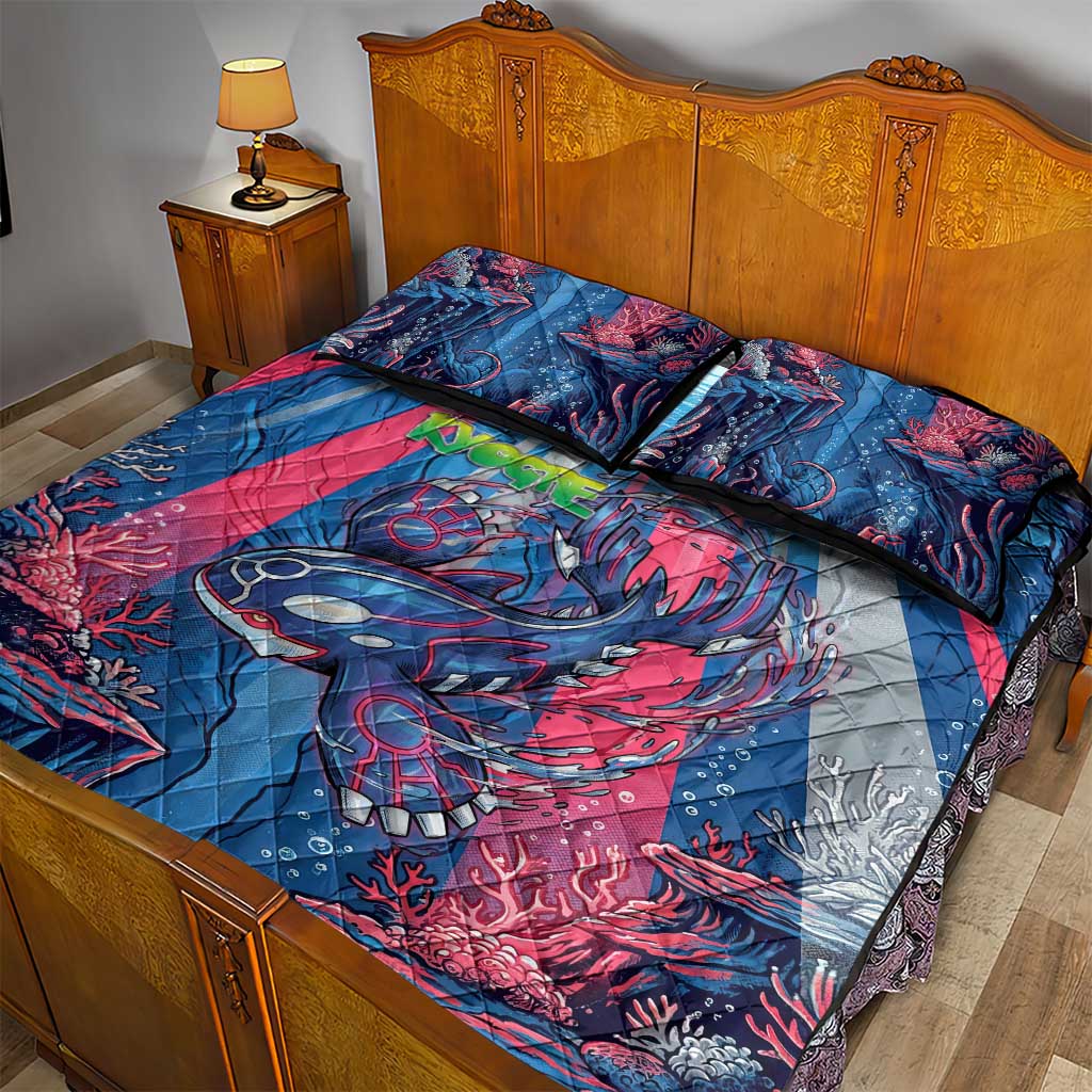 Kyogre Alpha Quilt Bed Set Neon Deep Sea Coral Art