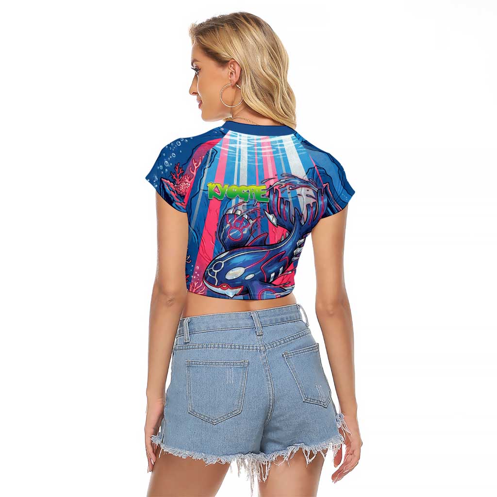 Kyogre Alpha Raglan Cropped T Shirt Neon Deep Sea Coral Art