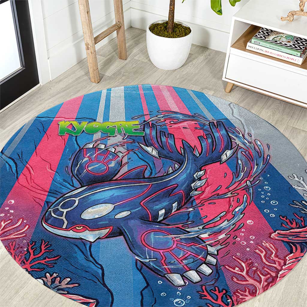Kyogre Alpha Round Carpet Neon Deep Sea Coral Art