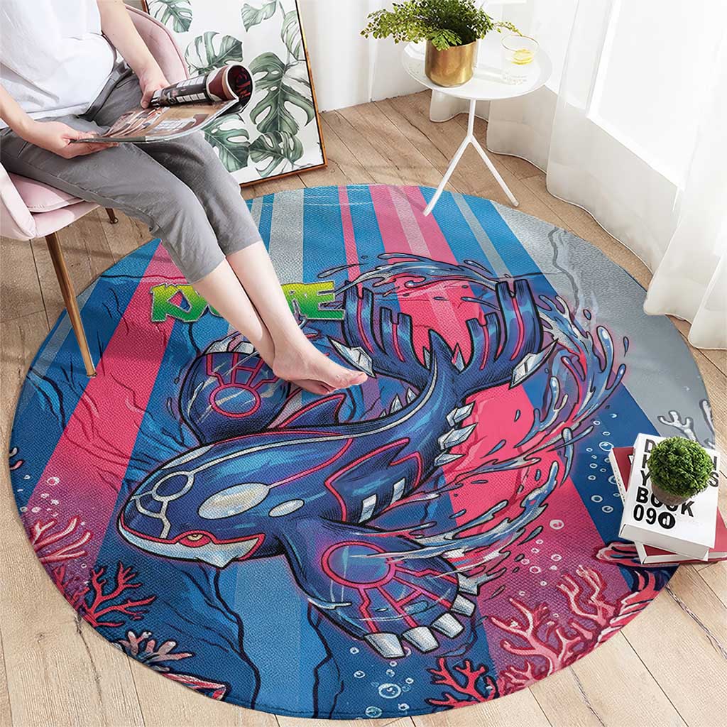 Kyogre Alpha Round Carpet Neon Deep Sea Coral Art