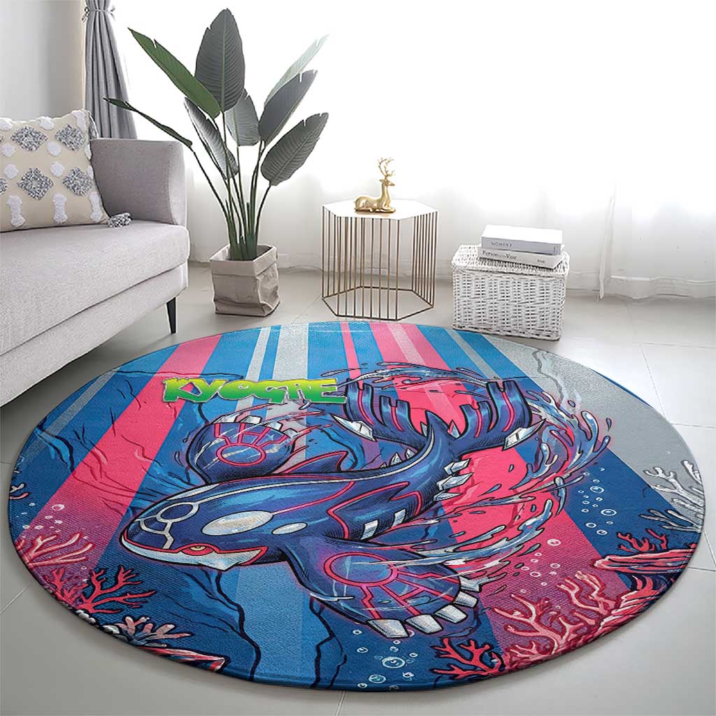 Kyogre Alpha Round Carpet Neon Deep Sea Coral Art