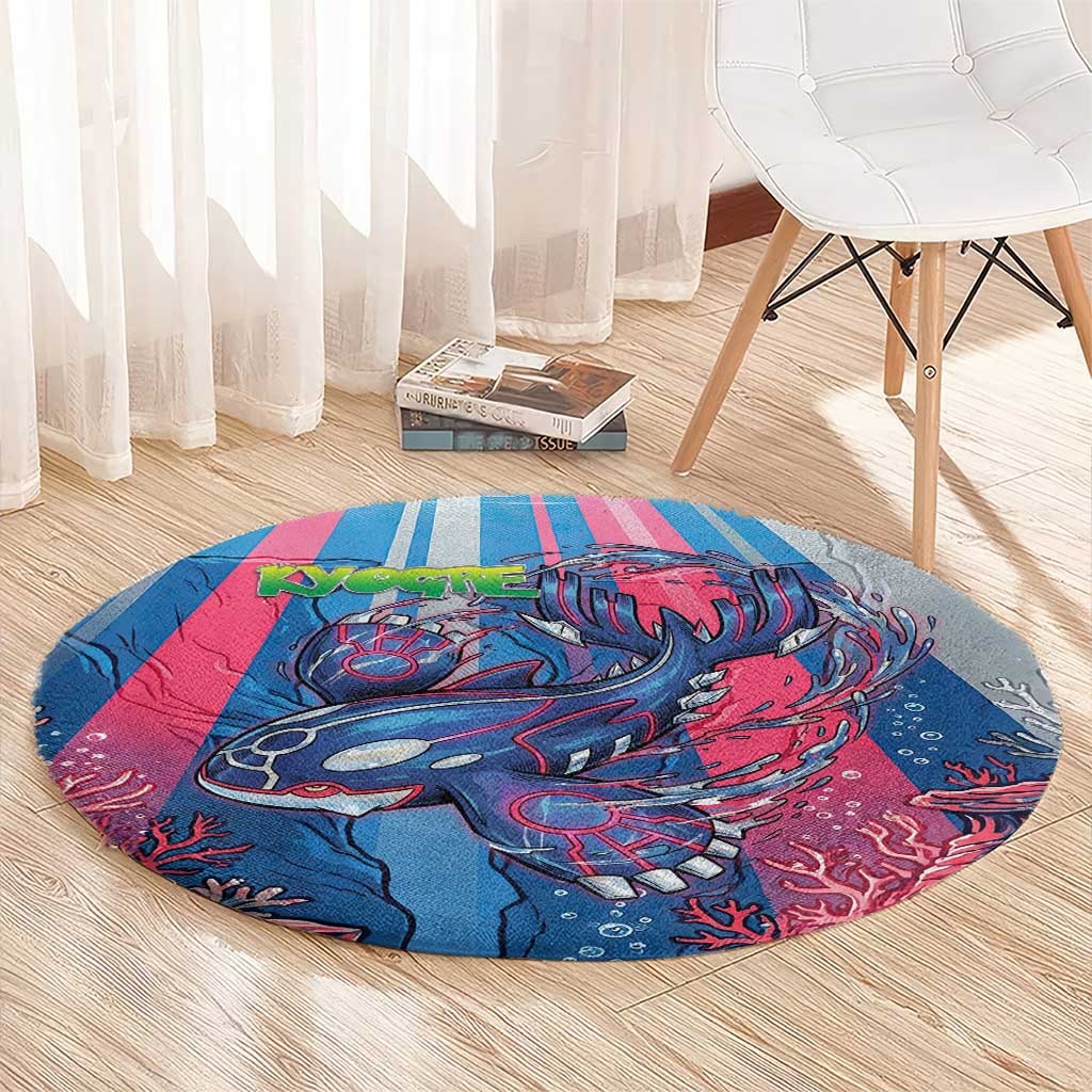 Kyogre Alpha Round Carpet Neon Deep Sea Coral Art