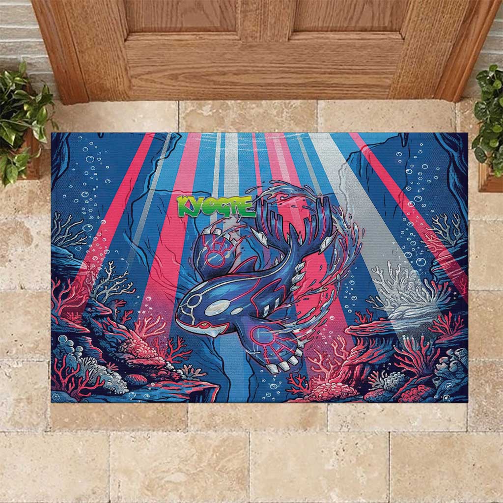 Kyogre Alpha Rubber Doormat Neon Deep Sea Coral Art
