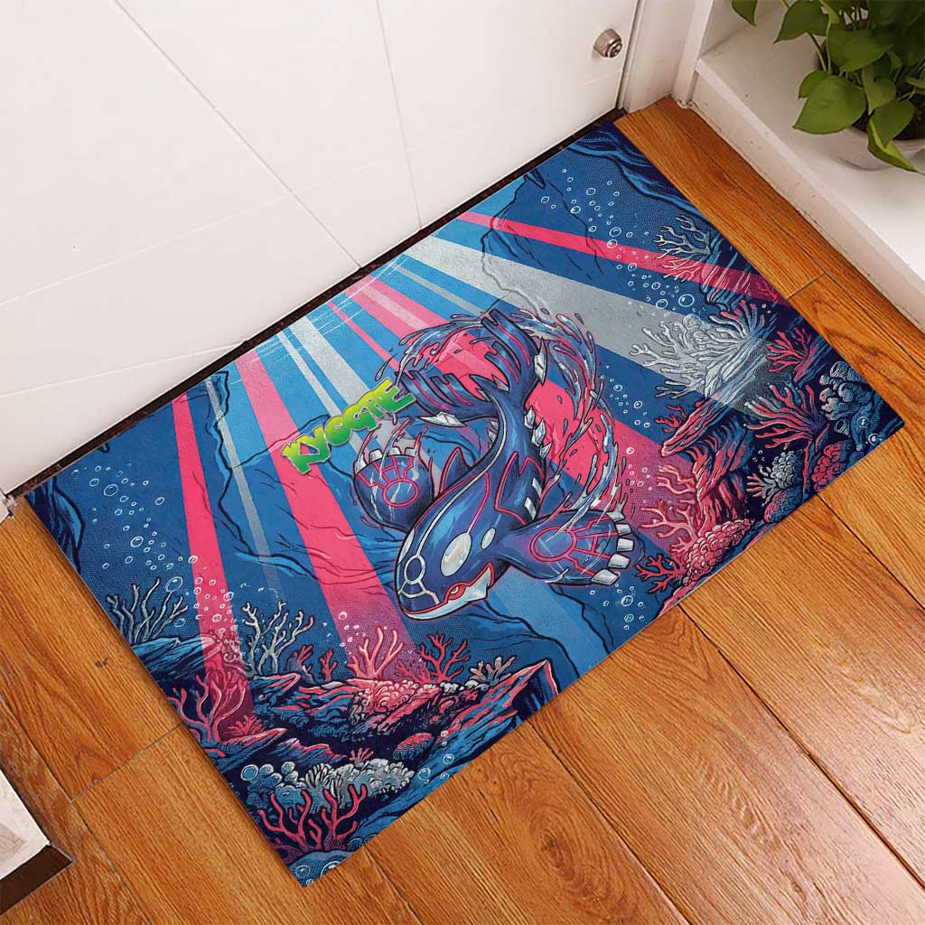 Kyogre Alpha Rubber Doormat Neon Deep Sea Coral Art