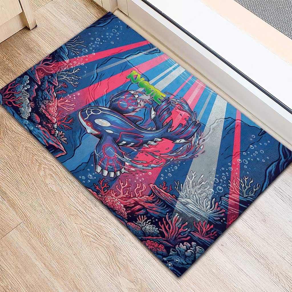 Kyogre Alpha Rubber Doormat Neon Deep Sea Coral Art