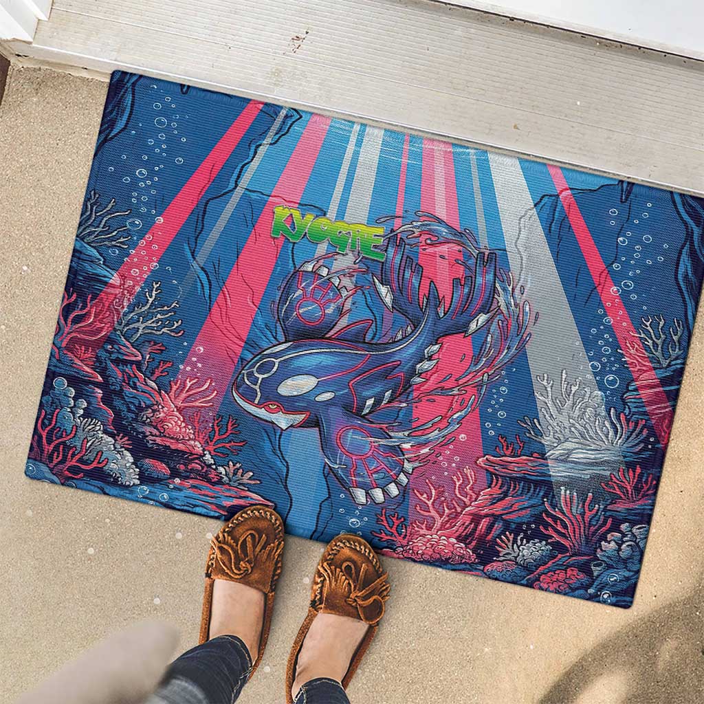 Kyogre Alpha Rubber Doormat Neon Deep Sea Coral Art