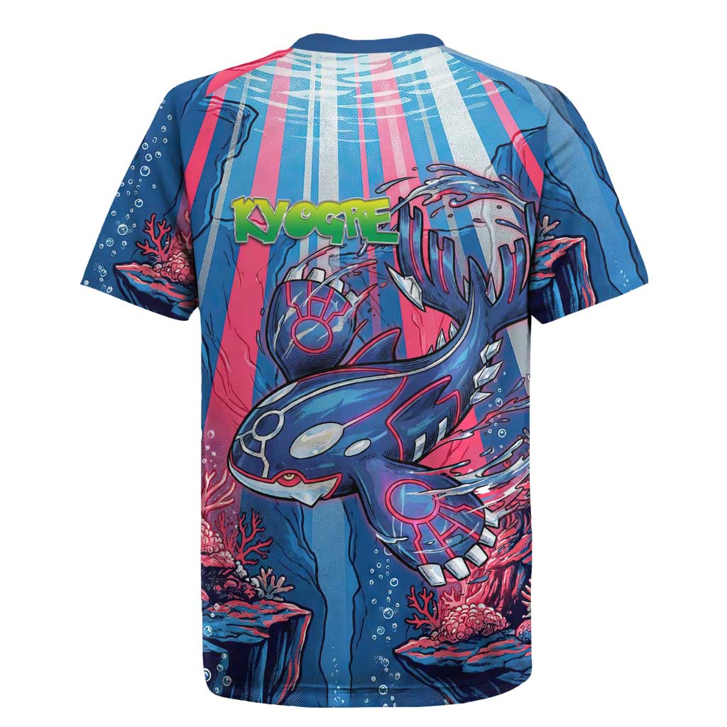 Kyogre Alpha Rugby Jersey Neon Deep Sea Coral Art