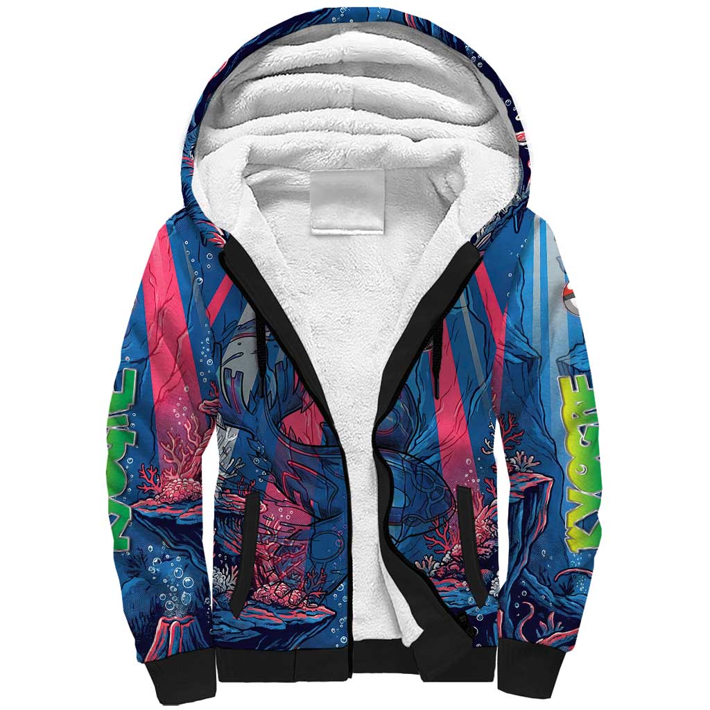 Kyogre Alpha Sherpa Hoodie Neon Deep Sea Coral Art