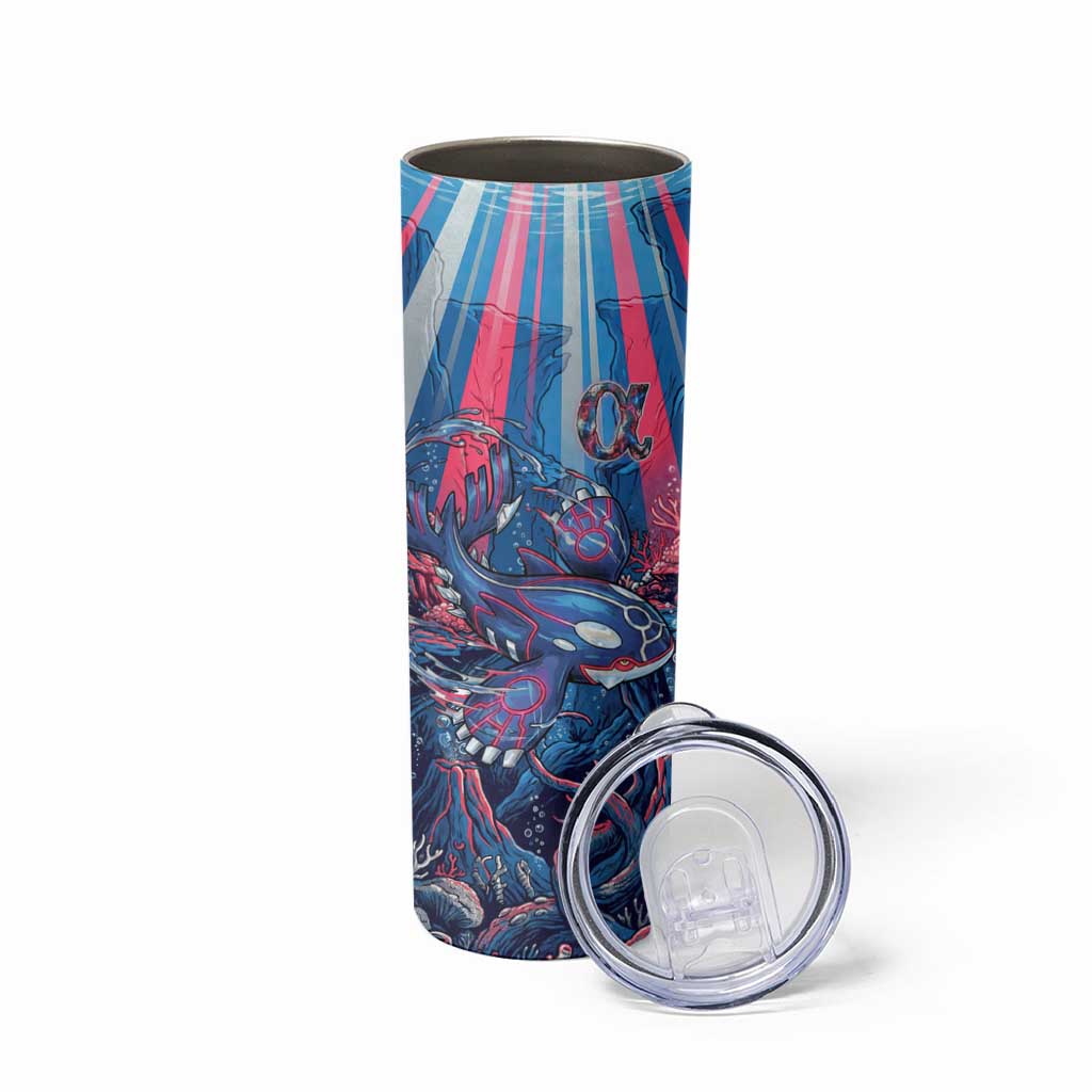 Kyogre Alpha Skinny Tumbler Neon Deep Sea Coral Art