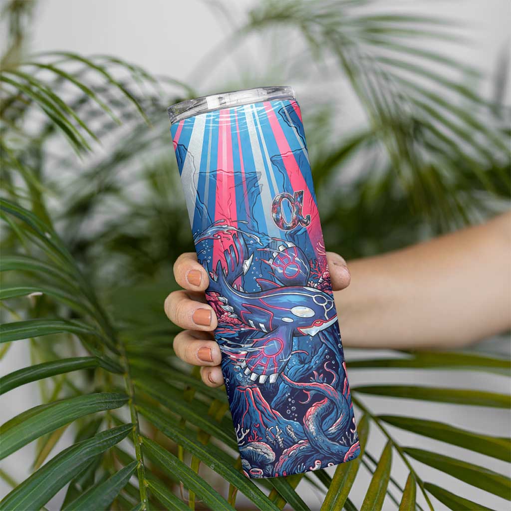 Kyogre Alpha Skinny Tumbler Neon Deep Sea Coral Art