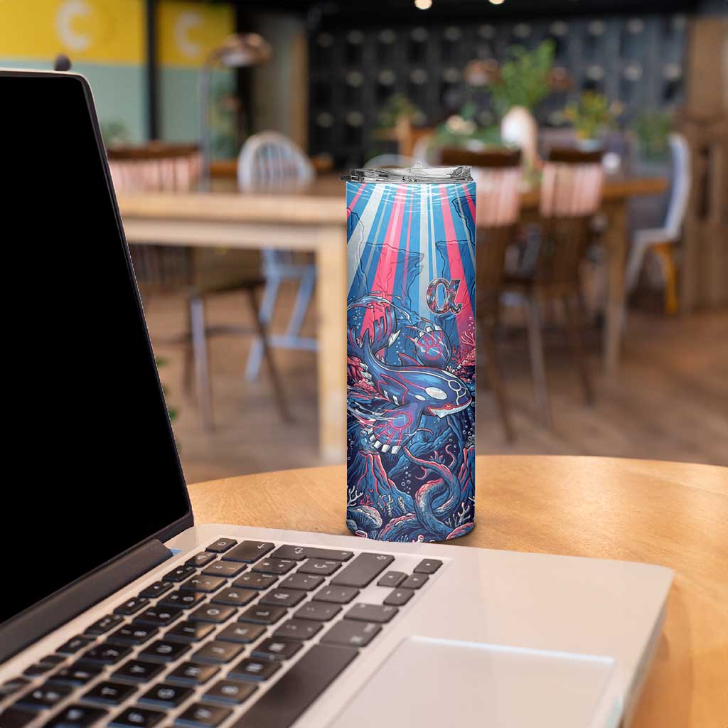 Kyogre Alpha Skinny Tumbler Neon Deep Sea Coral Art