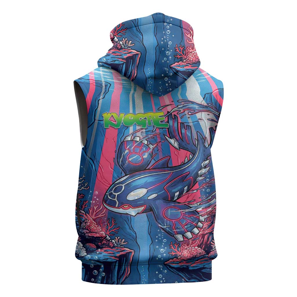 Kyogre Alpha Sleeveless Hoodie Neon Deep Sea Coral Art