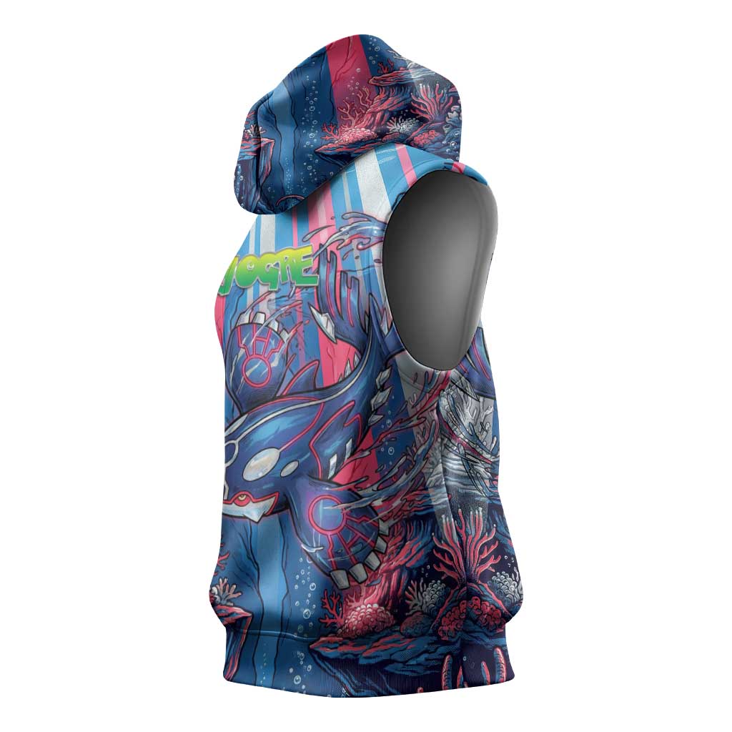 Kyogre Alpha Sleeveless Hoodie Neon Deep Sea Coral Art