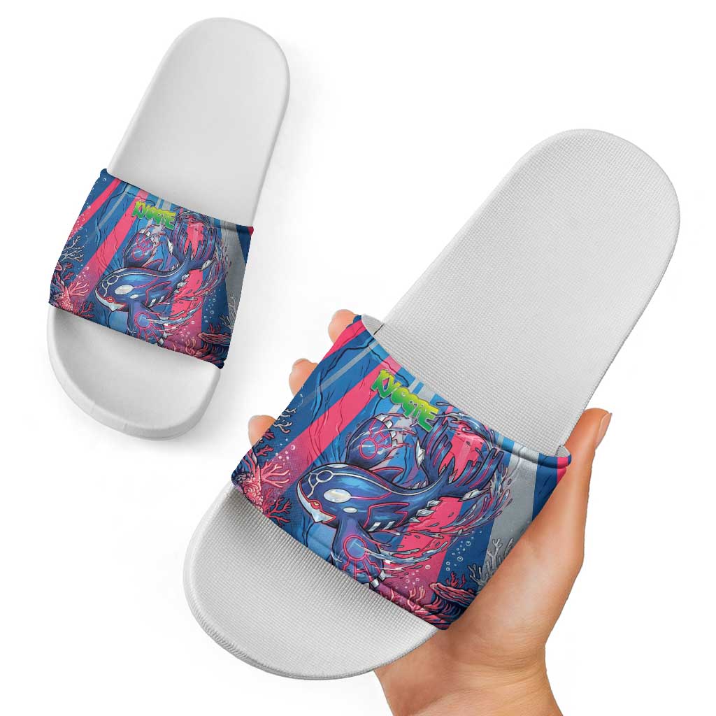 Kyogre Alpha Slide Sandals Neon Deep Sea Coral Art