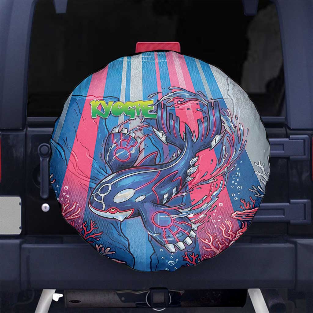 Kyogre Alpha Spare Tire Cover Neon Deep Sea Coral Art
