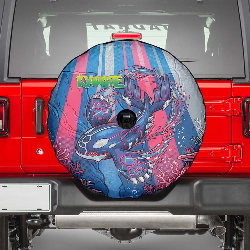 Kyogre Alpha Spare Tire Cover Neon Deep Sea Coral Art