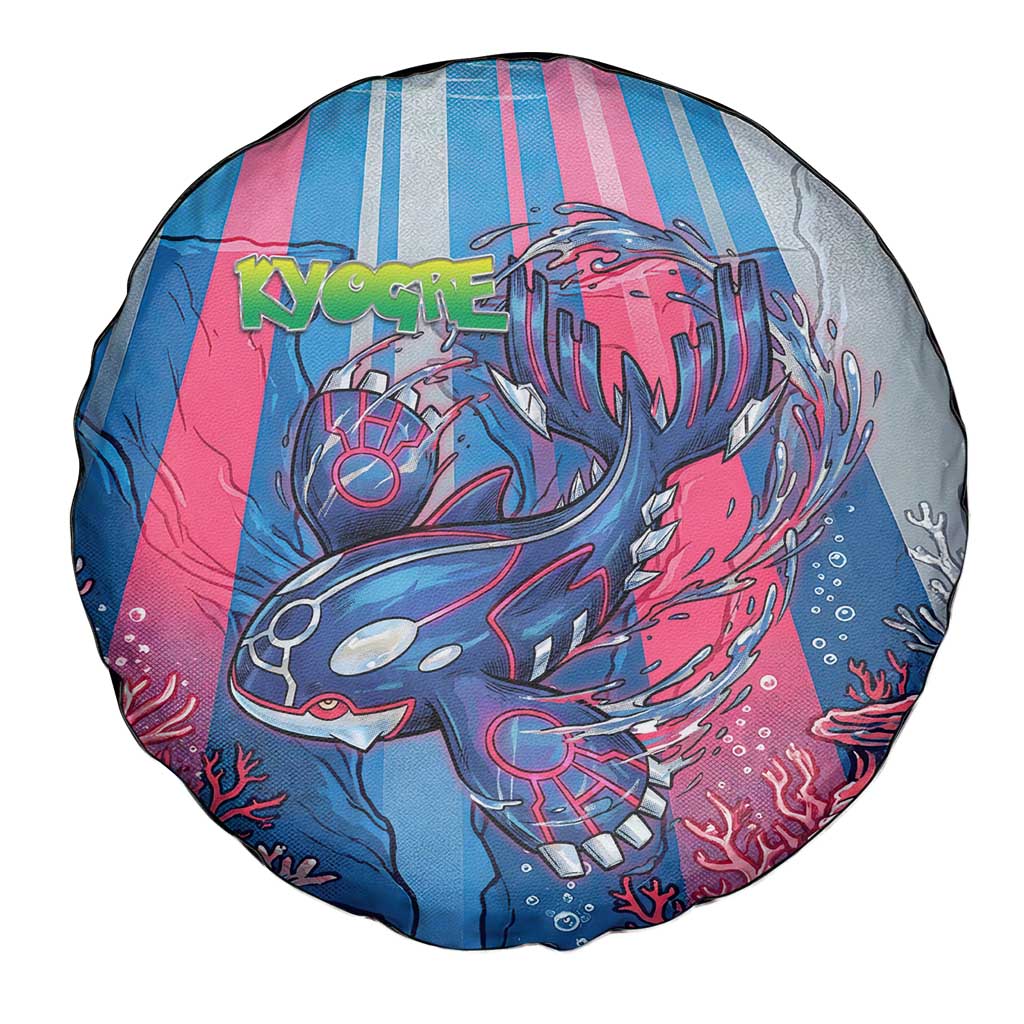 Kyogre Alpha Spare Tire Cover Neon Deep Sea Coral Art