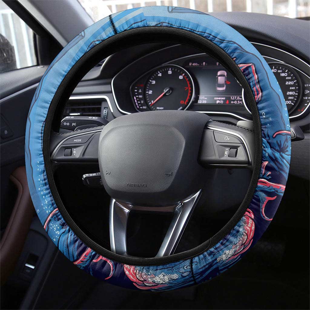 Kyogre Alpha Steering Wheel Cover Neon Deep Sea Coral Art