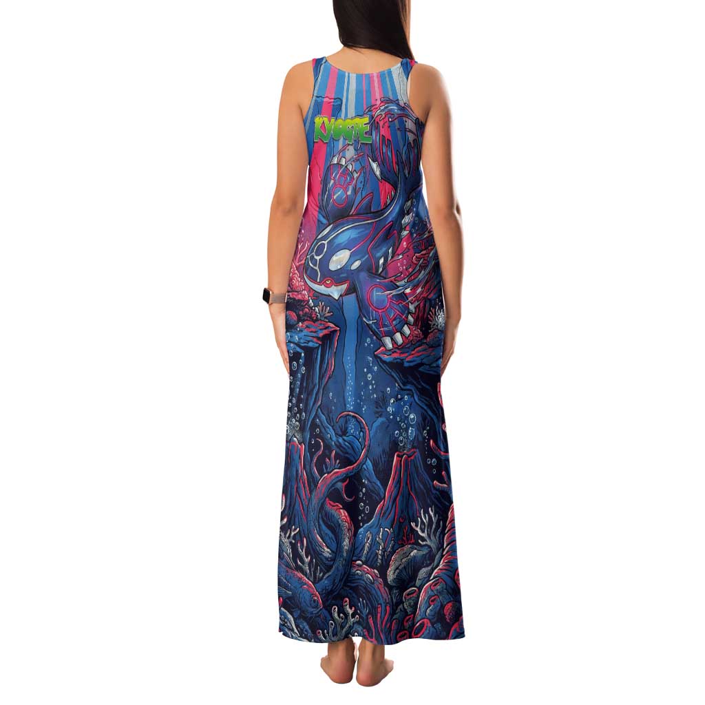 Kyogre Alpha Tank Maxi Dress Neon Deep Sea Coral Art