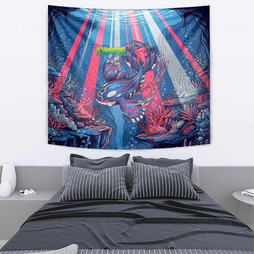 Kyogre Alpha Tapestry Neon Deep Sea Coral Art