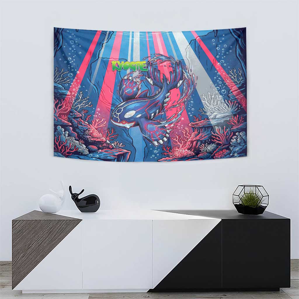 Kyogre Alpha Tapestry Neon Deep Sea Coral Art