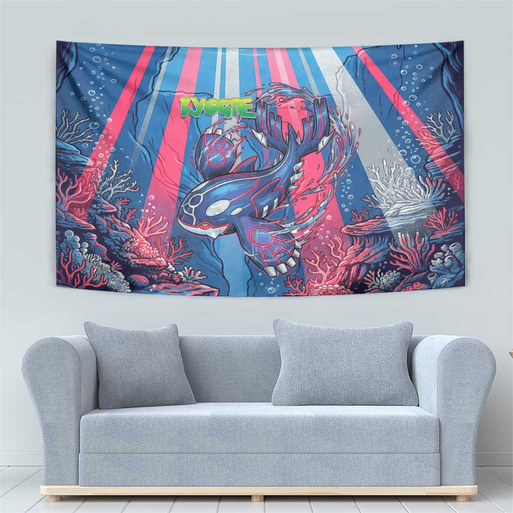Kyogre Alpha Tapestry Neon Deep Sea Coral Art