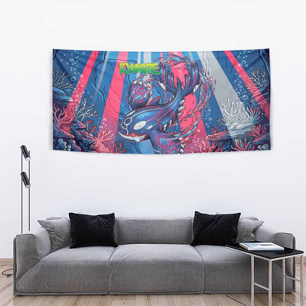 Kyogre Alpha Tapestry Neon Deep Sea Coral Art