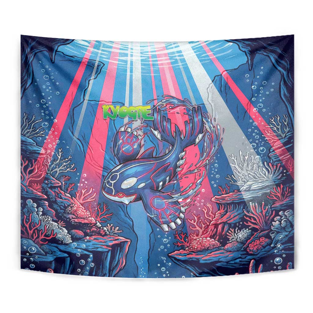 Kyogre Alpha Tapestry Neon Deep Sea Coral Art