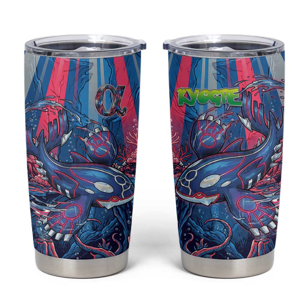 Kyogre Alpha Tumbler Cup Neon Deep Sea Coral Art