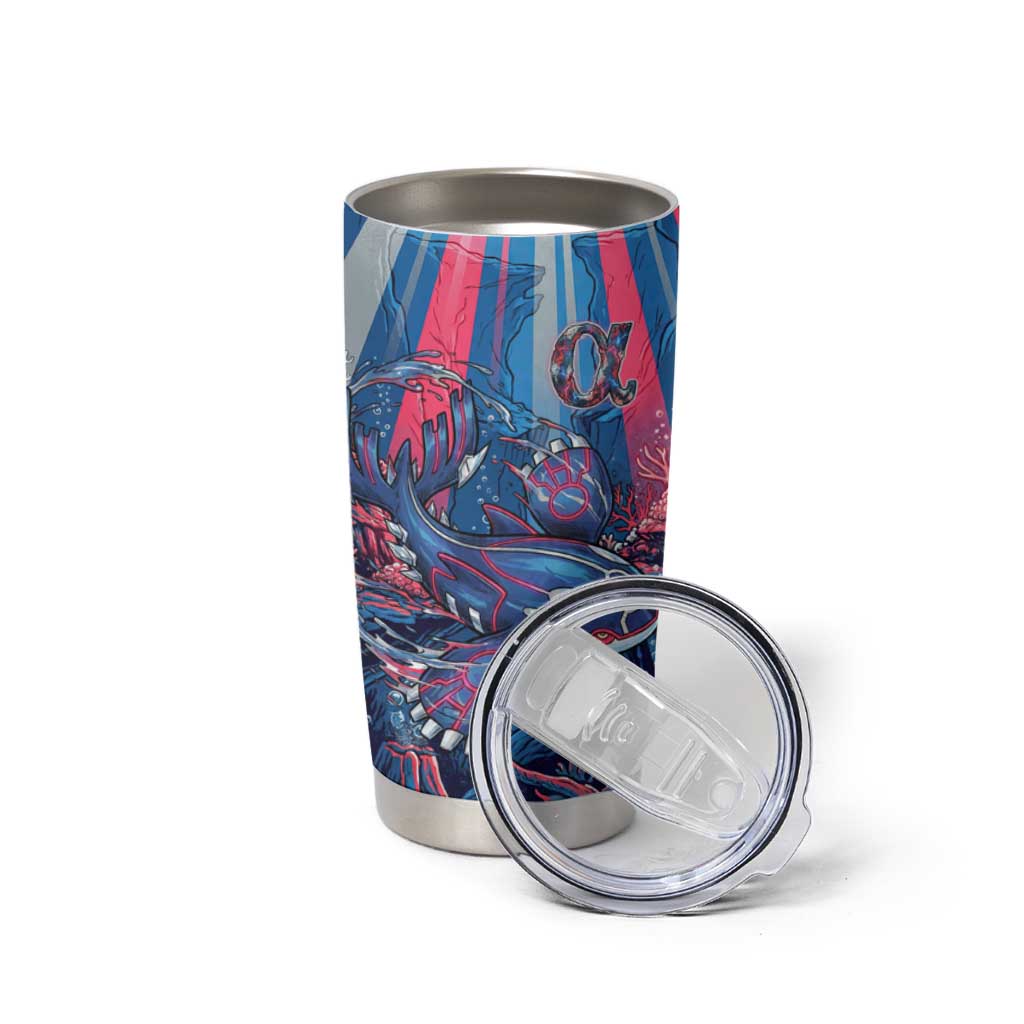 Kyogre Alpha Tumbler Cup Neon Deep Sea Coral Art