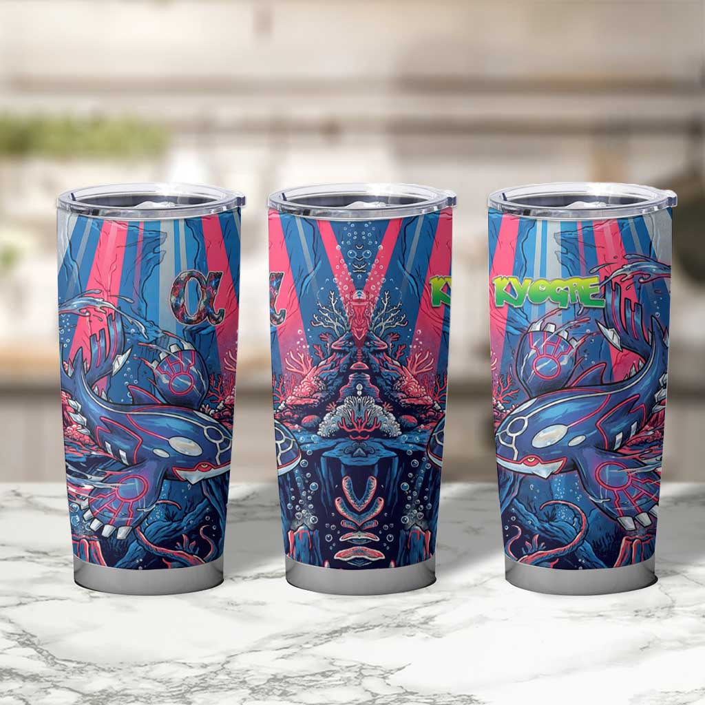 Kyogre Alpha Tumbler Cup Neon Deep Sea Coral Art
