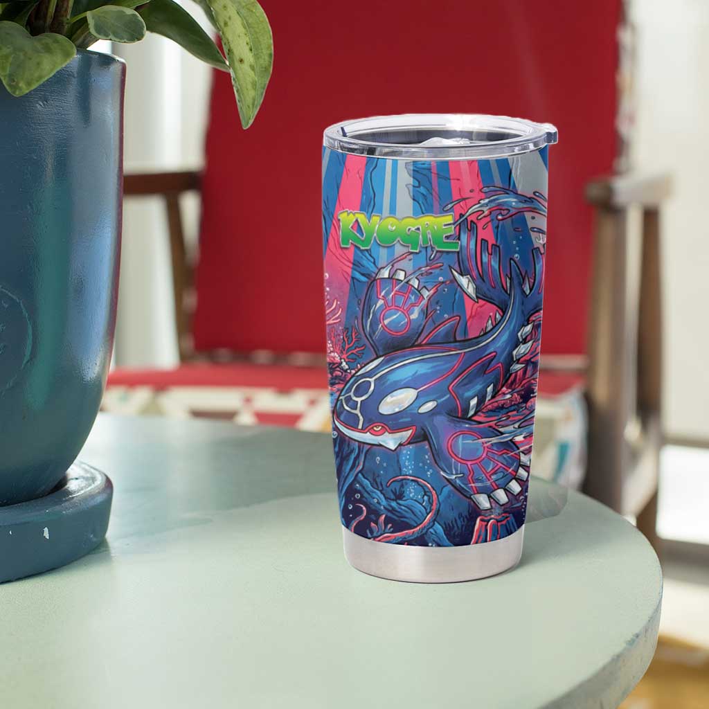 Kyogre Alpha Tumbler Cup Neon Deep Sea Coral Art