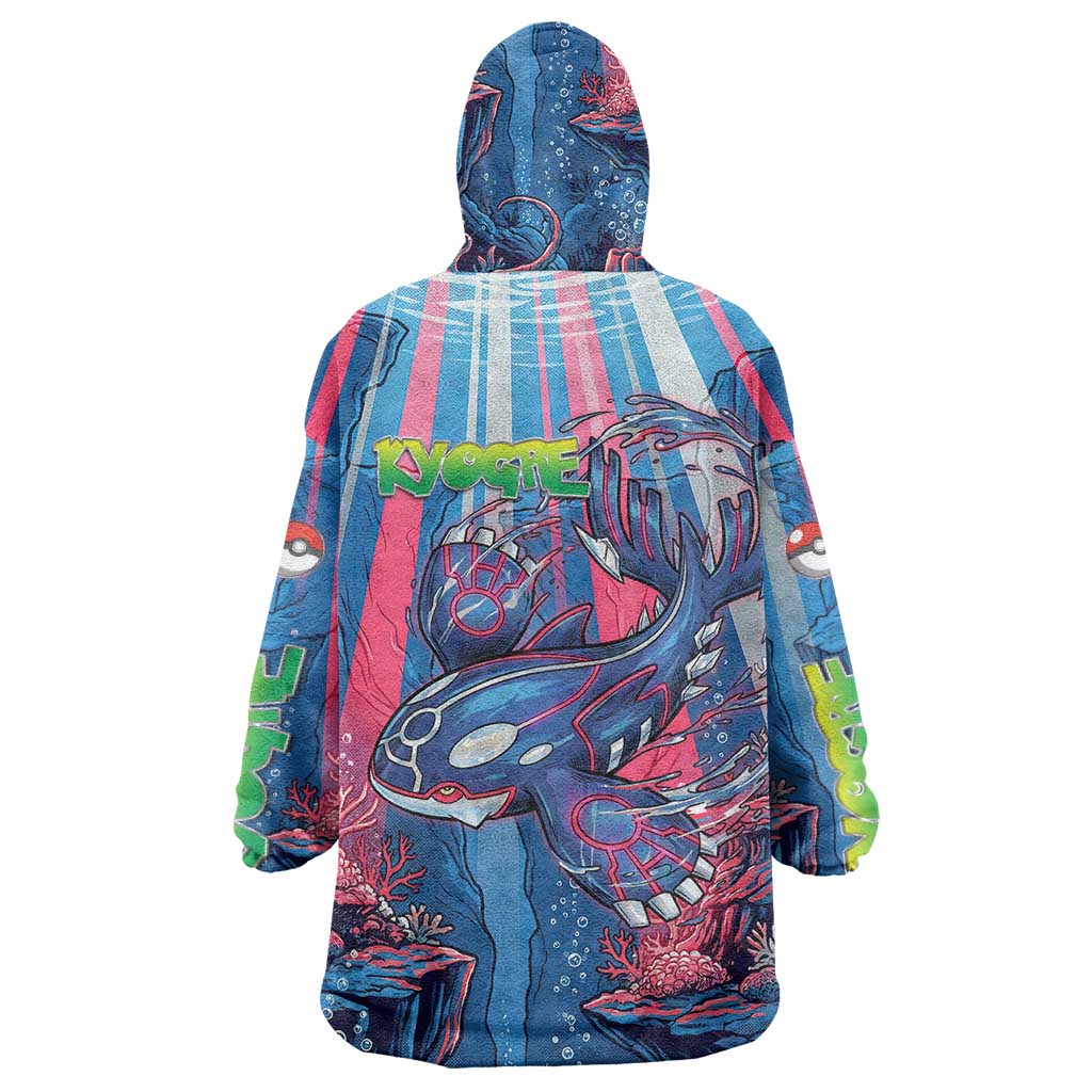 Kyogre Alpha Wearable Blanket Hoodie Neon Deep Sea Coral Art