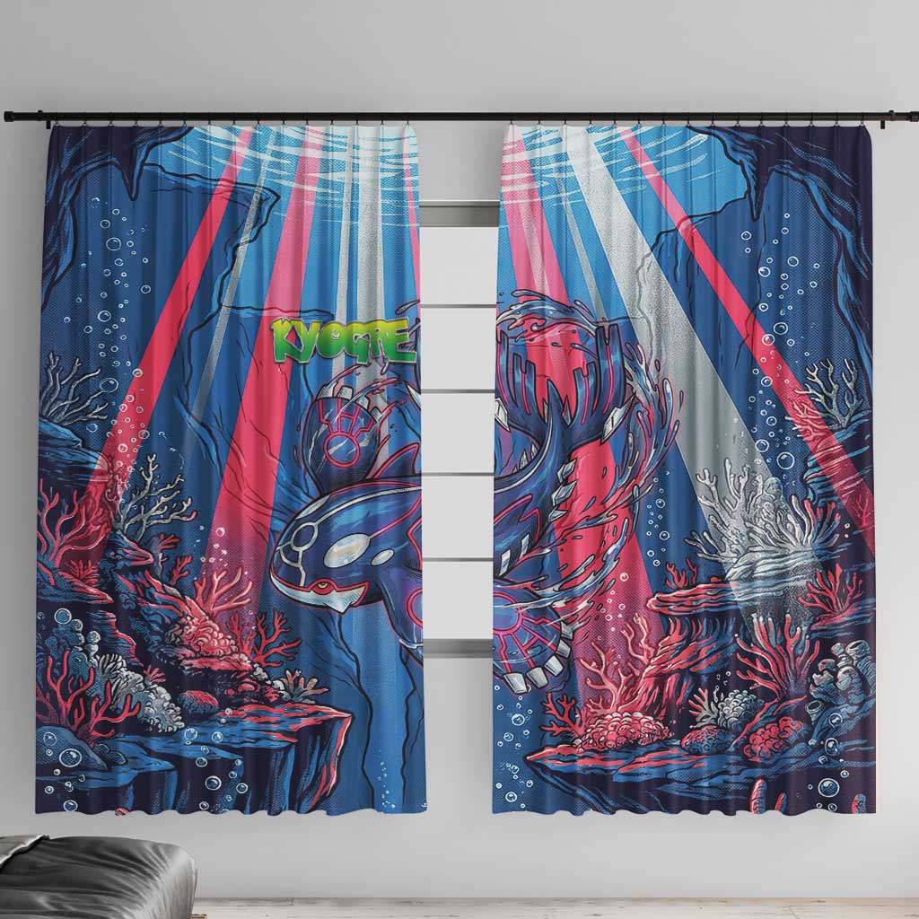 Kyogre Alpha Window Curtain Neon Deep Sea Coral Art