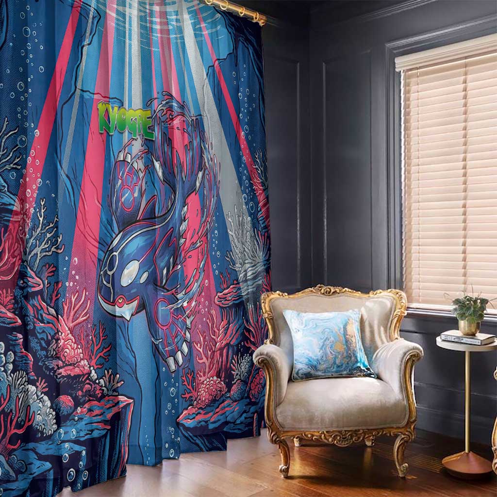 Kyogre Alpha Window Curtain Neon Deep Sea Coral Art