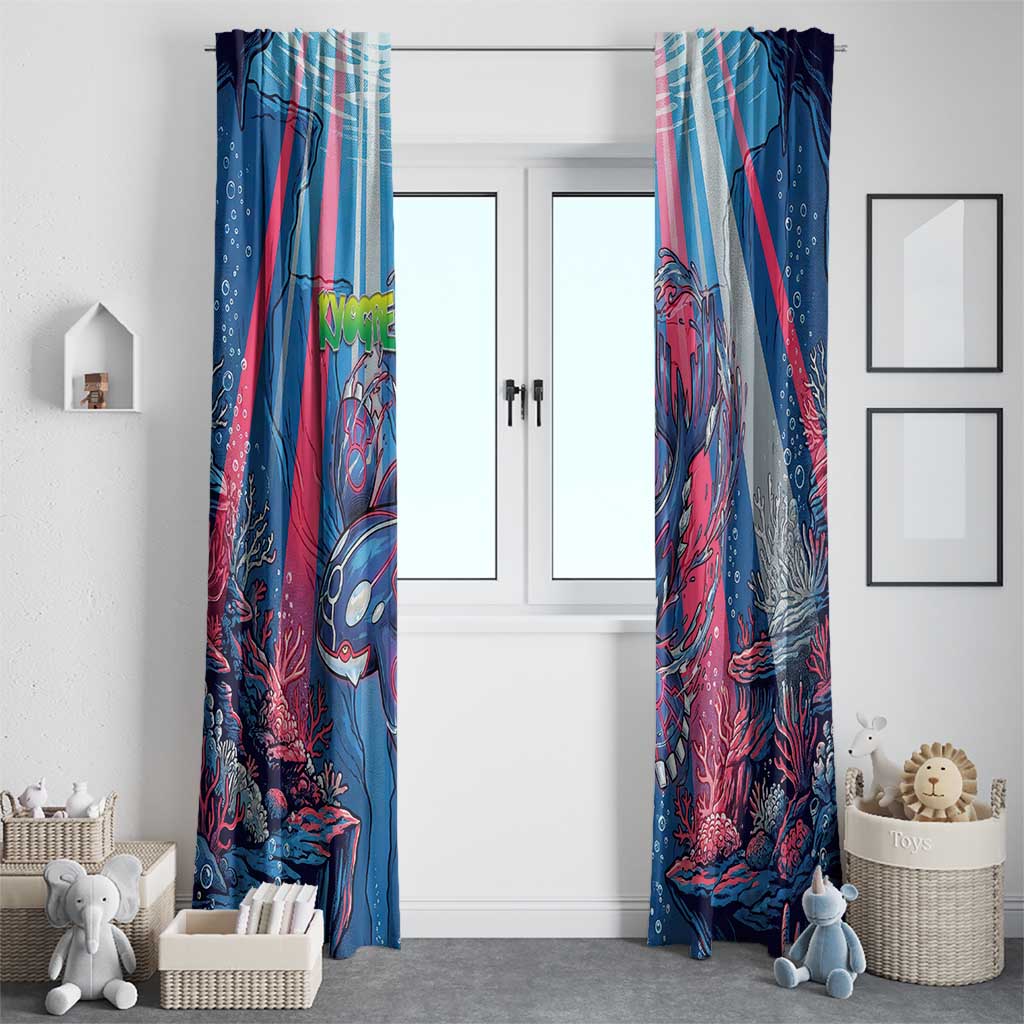 Kyogre Alpha Window Curtain Neon Deep Sea Coral Art