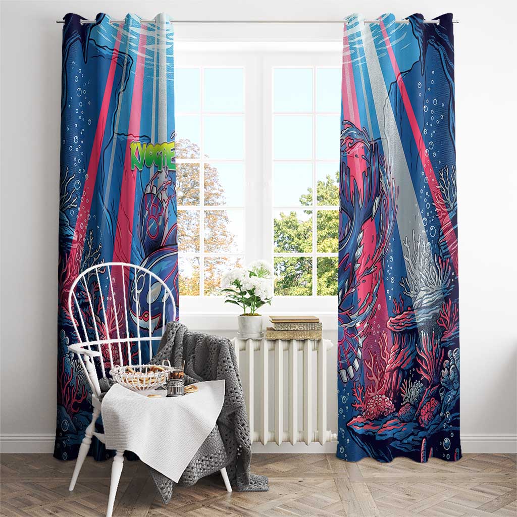 Kyogre Alpha Window Curtain Neon Deep Sea Coral Art